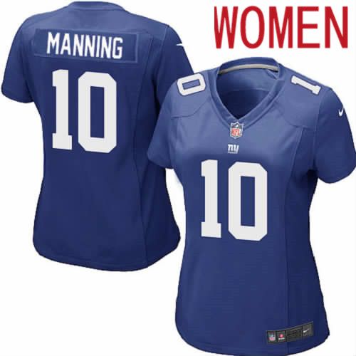 Women New York Giants 10 Eli Manning Nike Royal Game NFL Jersey